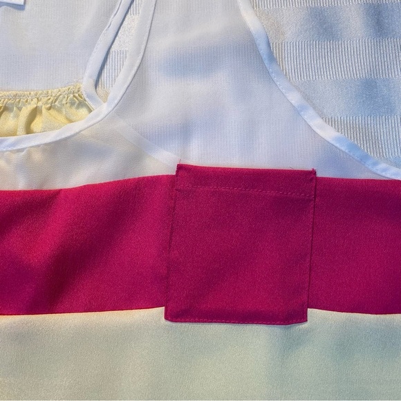 Ambiance Apparel Sz 2X Striped Racer Back Sheer Tank A-line Colorblock Top - Picture 8 of 11